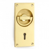 1804 flush lock handle polished brass