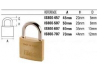 is800-707 iseo brass padlock 70mm