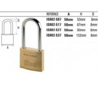 is802-537 iseo brass long shackle padlock