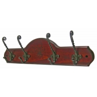 headbourne hr8101h 4 decorative iron hooks on antique wooden coat rack