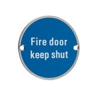 zss09 76mm fire door keep shut sign