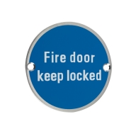 zss10 76mm fire door keep locked sign