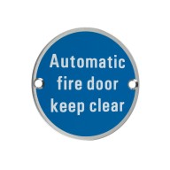 zss12 76mmautomatic fire door keep clear sign