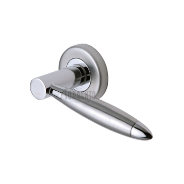 Polished and Satin Chrome Door Handle - M.Marcus Fluo Dual Finish SC-3952