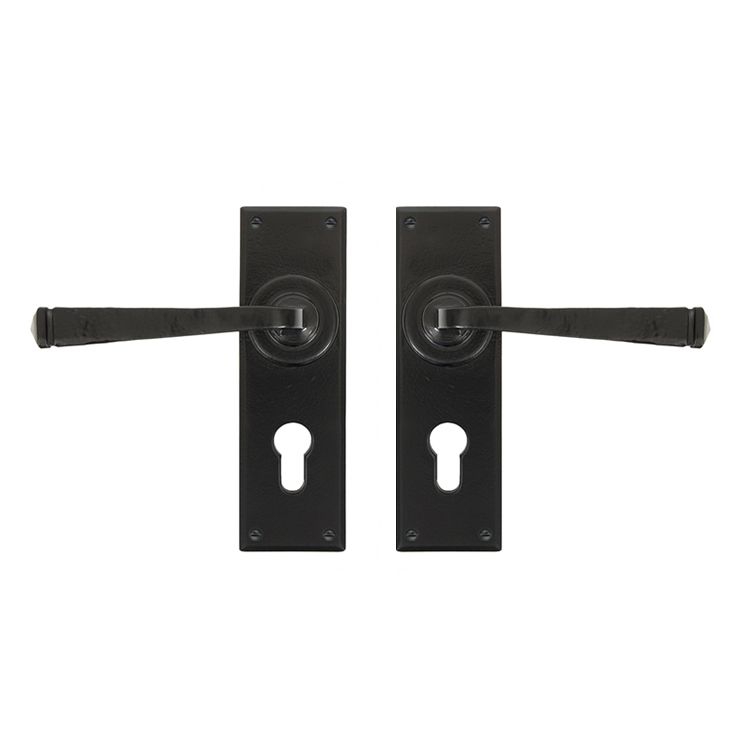 Black Iron Door Handle From The Anvil Euro Lock 33826