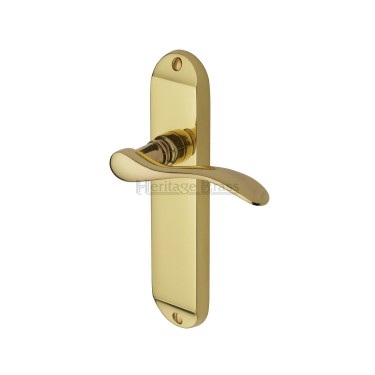 M.Marcus Heritage Brass Door Handle, Maya Polished Brass MAY7600