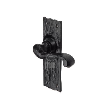 M.Marcus Heritage Brass Door Handle, Black Iron Tudor Style