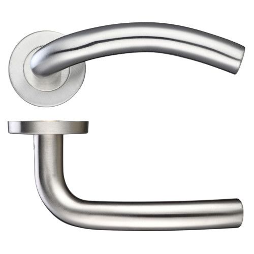 ZCS2040 Arched Lever On Round Rose Satin Stainless Steel 
