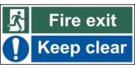 fire exit keep clear sign
