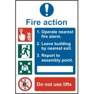 fire action procedure sign