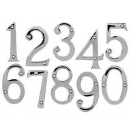 75mm polished chrome door numerals