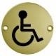 76mm polished brass disabled pictogram