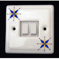 porcelain double switch - galaxy (complete with electrics)