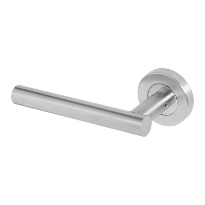 km065- 't' bar lever door handle on round rose 