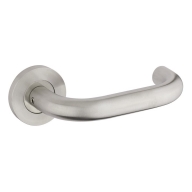 zcs2030 19mm return to door lever on rose satin stainless steel