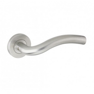 zcs2040 arched lever on round rose satin stainless steel