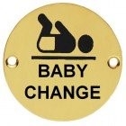 76mm Polished Brass Baby Change Sign