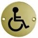 76mm Polished Brass Disabled Pictogram