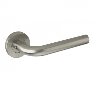 Zoo Hardware  ZCS2020 Radius Lever On Round Rose Satin Stainless Steel