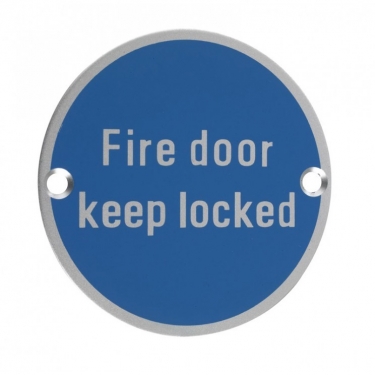 ZSA10 76mm Fire Door Keep Locked Sign SAA