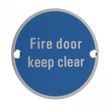 ZSA11 76mm Fire Door Keep Clear Sign SAA