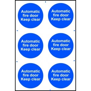 Automatic Fire Door Keep Clear Signs