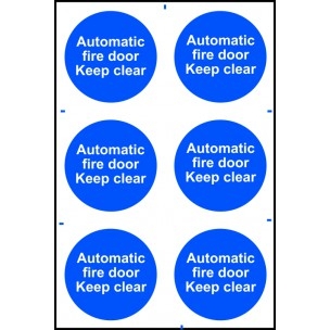 Automatic Fire Door Keep Clear Signs