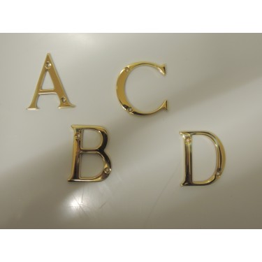 Ironmongery Solutions® House Door Letters A To Z In Polished Brass - Fit To All Types Of Door 50mm (B
